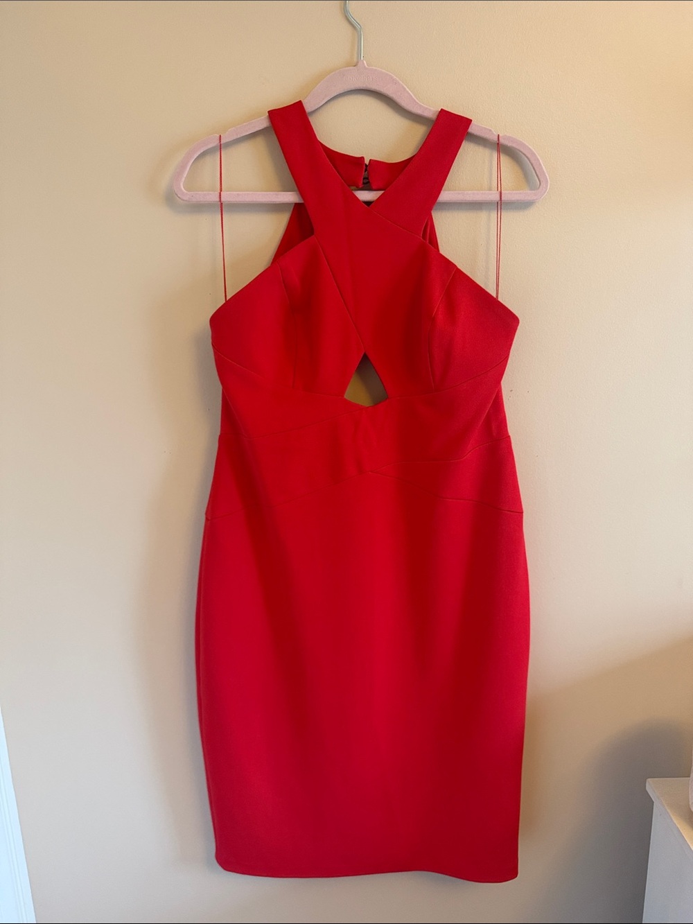AIDAN Red Sleeveless Cutout Sheath Dress